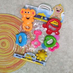 جغجغه و دندان گیر نوزاد 7 تیکه baby toys
