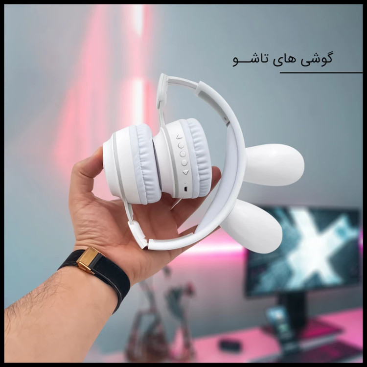 هدفون و هدست بلوتوثی میکروفون دار مدل KE-11 طرح Rabbit