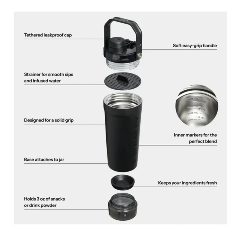 شیکر استنلی اورجینال 590 میل مدل ACTIVATE SHAKER BOTTLE مخزن دار